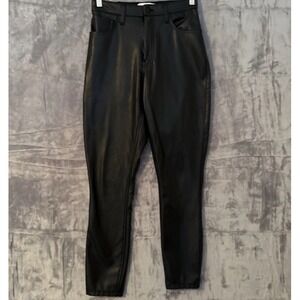 Abercrombie & Fitch The Skinny High Rise Vegan Leather Pants Womens Size 4 Long